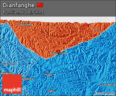 Political 3D Map of Dianfanghe