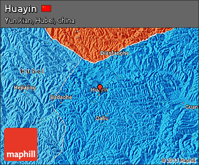 Political 3D Map of Huayin