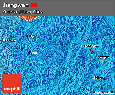 Political 3D Map of Jiangwan