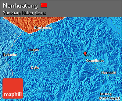 Political 3D Map of Nanhuatang