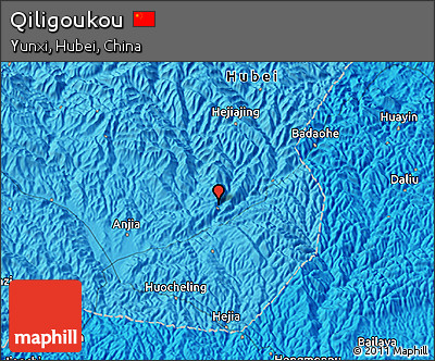 Political 3D Map of Qiligoukou
