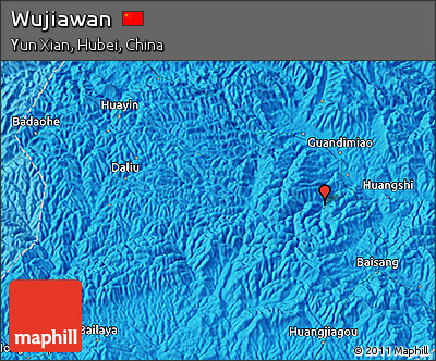Political 3D Map of Wujiawan