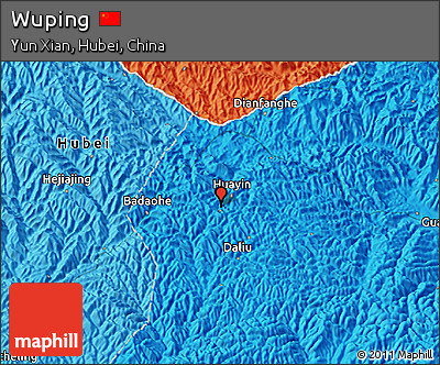 Political 3D Map of Wuping