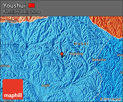 Political 3D Map of Youshui