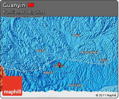 Political 3D Map of Guanyin