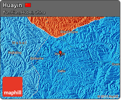 Political 3D Map of Huayin