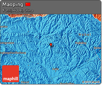 Political 3D Map of Maoping