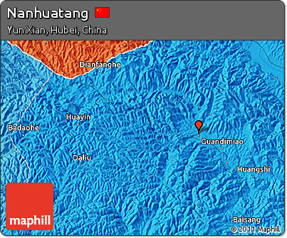 Political 3D Map of Nanhuatang