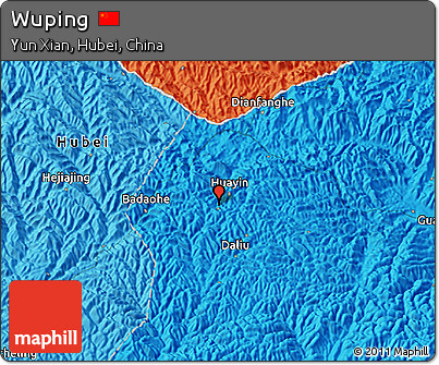 Political 3D Map of Wuping