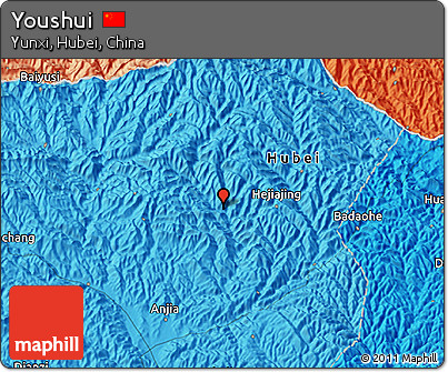 Political 3D Map of Youshui