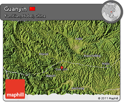 Satellite 3D Map of Guanyin