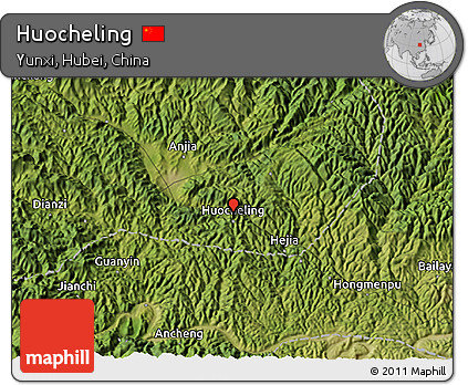 Satellite 3D Map of Huocheling