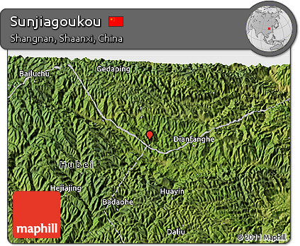 Satellite 3D Map of Sunjiagoukou