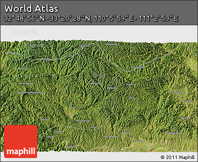 Satellite 3D Map of the Area around 33° 4' 42" N, 110° 34' 29" E