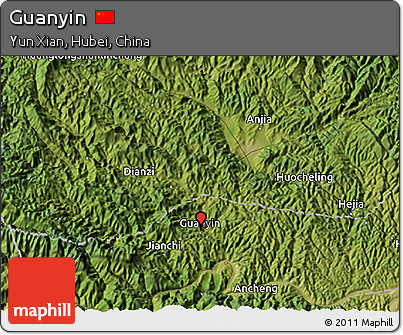 Satellite 3D Map of Guanyin