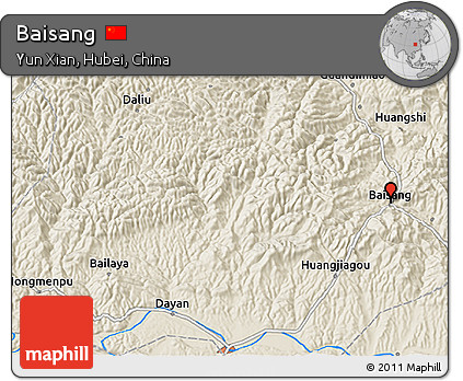 Shaded Relief 3D Map of Baisang