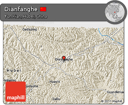 Shaded Relief 3D Map of Dianfanghe