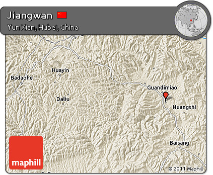 Shaded Relief 3D Map of Jiangwan