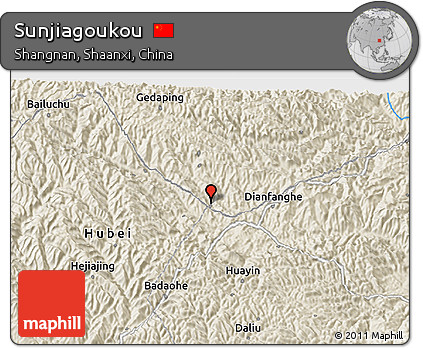 Shaded Relief 3D Map of Sunjiagoukou
