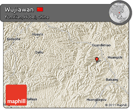 Shaded Relief 3D Map of Wujiawan