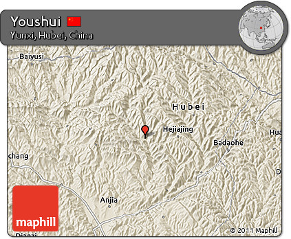 Shaded Relief 3D Map of Youshui