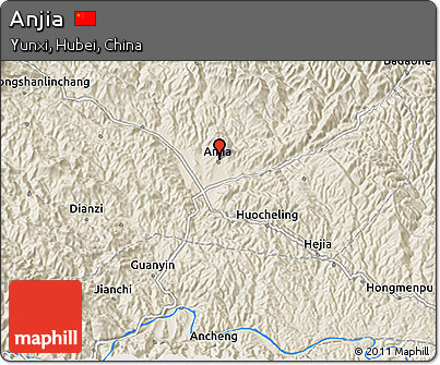 Shaded Relief 3D Map of Anjia