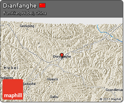 Shaded Relief 3D Map of Dianfanghe