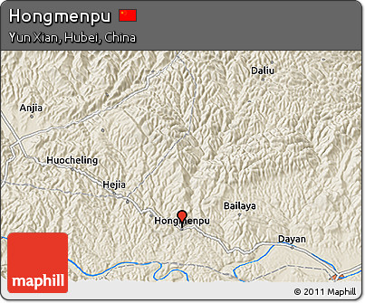 Shaded Relief 3D Map of Hongmenpu
