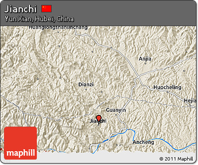 Shaded Relief 3D Map of Jianchi