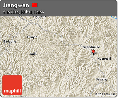 Shaded Relief 3D Map of Jiangwan