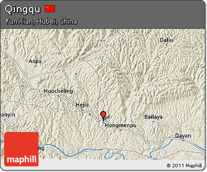 Shaded Relief 3D Map of Qingqu