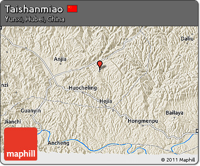 Shaded Relief 3D Map of Taishanmiao