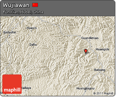 Shaded Relief 3D Map of Wujiawan