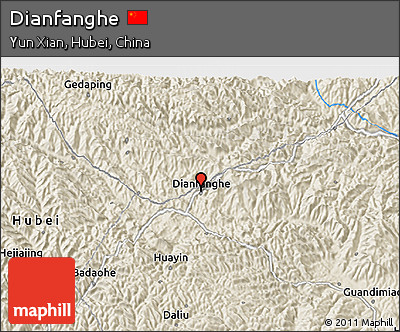 Shaded Relief 3D Map of Dianfanghe