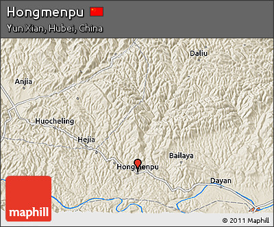 Shaded Relief 3D Map of Hongmenpu