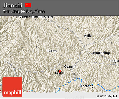 Shaded Relief 3D Map of Jianchi