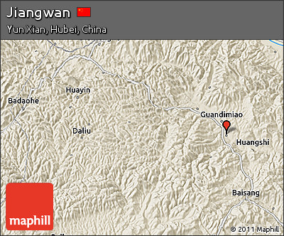 Shaded Relief 3D Map of Jiangwan
