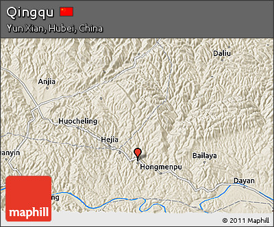 Shaded Relief 3D Map of Qingqu