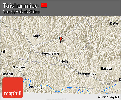 Shaded Relief 3D Map of Taishanmiao