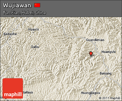 Shaded Relief 3D Map of Wujiawan