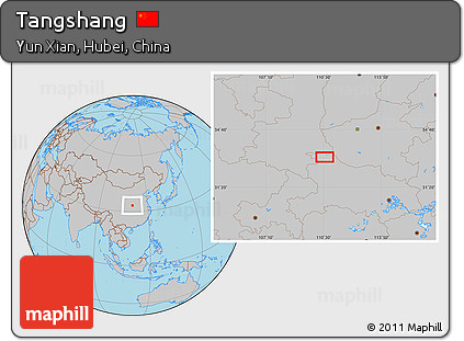 Gray Location Map of Tangshang