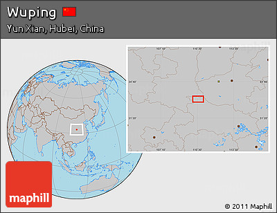 Gray Location Map of Wuping