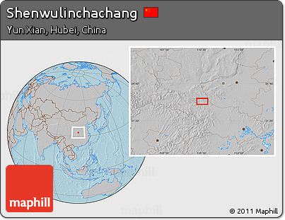 Gray Location Map of Shenwulinchachang, hill shading