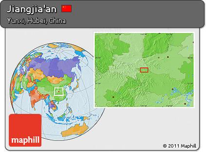 Political Location Map of Jiangjia'an