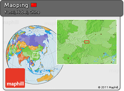 Political Location Map of Maoping