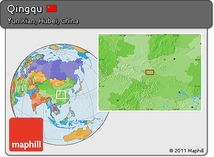 Political Location Map of Qingqu