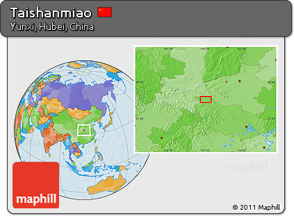 Political Location Map of Taishanmiao