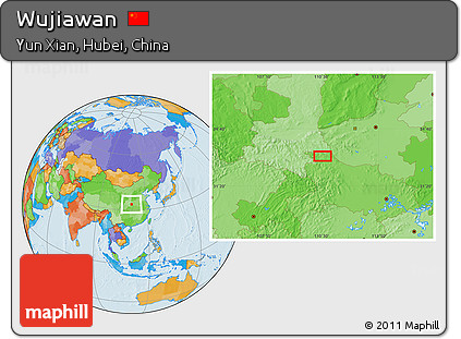 Political Location Map of Wujiawan