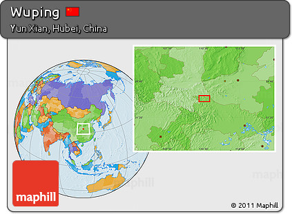 Political Location Map of Wuping