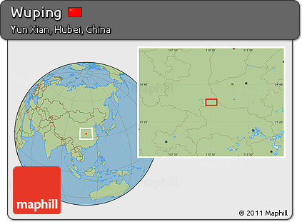 Savanna Style Location Map of Wuping
